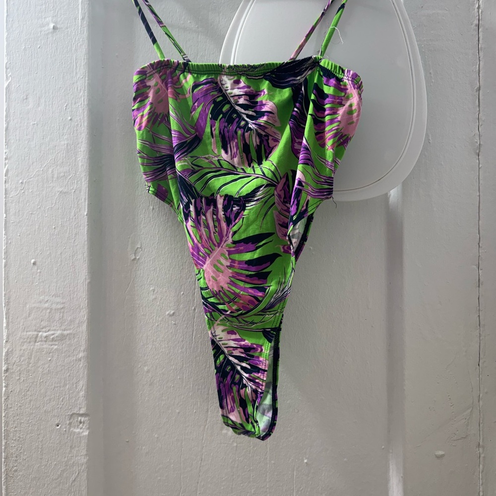 Vibrant Leaf Print Bikini